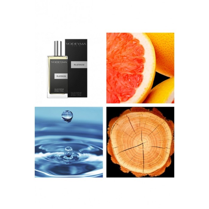 Yodeyma Platinum Apa de parfum pentru barbati, nuante de grapefruit, nota acvatica si lemn, 50ml [4]