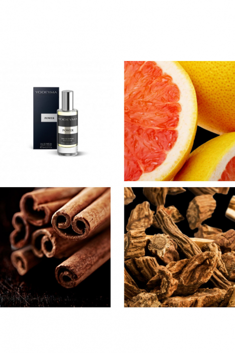 Yodeyma Power Apa de parfum pentru barbati, nuante de grapefruit, scortisoara si pachuli, 15ml [4]