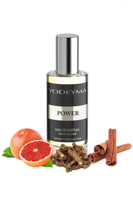 Yodeyma Power Apa de parfum pentru barbati, nuante de grapefruit, scortisoara si pachuli, 15ml [1]