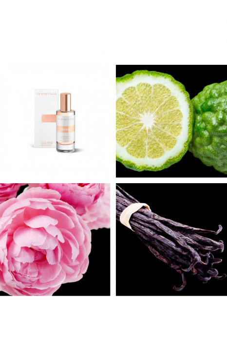 Yodeyma Prime Apa de parfum pentru femei, nuante de bergamota, trandafir si vanilie, 15ml [2]