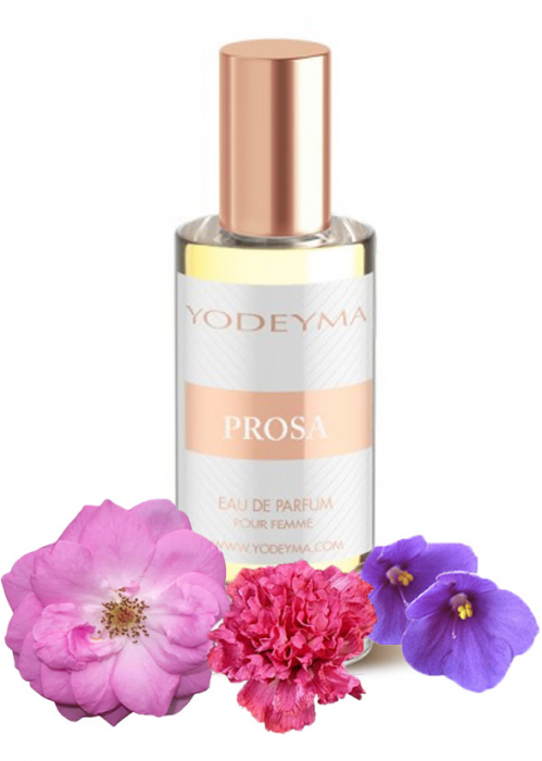 Yodeyma Prosa Apa de parfum pentru femei, nuante de trandafir de Damasco, Saintpauli si garoafa, 15ml [1]