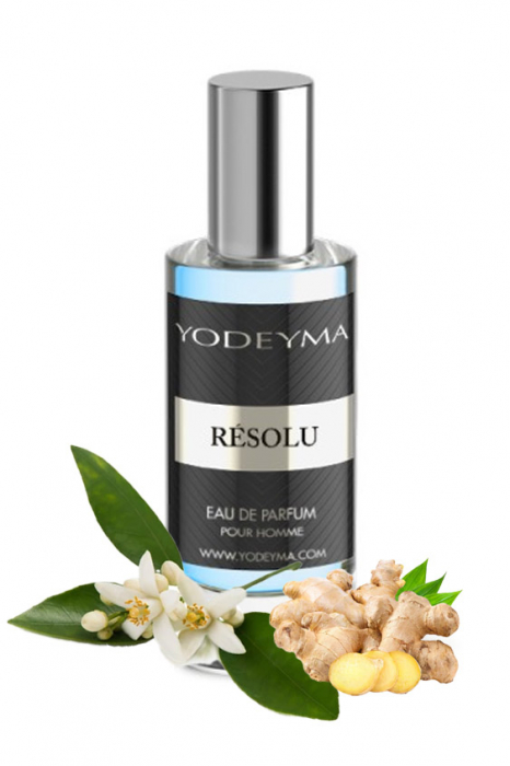 Yodeyma Résolu Apa de parfum pentru barbati, nuante de floare de portocal, ghimbir si salvie, 15ml [1]