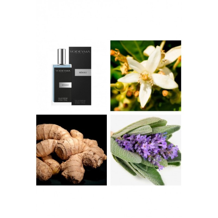 Yodeyma Résolu Apa de parfum pentru barbati, nuante de floare de portocal, ghimbir si salvie, 50ml [3]