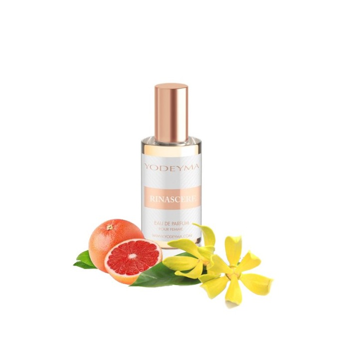 Yodeyma Rinascere Apa de parfum pentru femei, nuante de grapefruit, Ylang Ylang si mosc, 15ml [1]