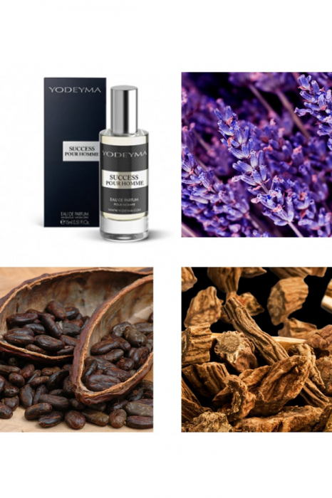 Yodeyma Success Pour Homme Apa de parfum pentru barbati, nuante de lavanda, cacao si pachuli, 15ml [2]