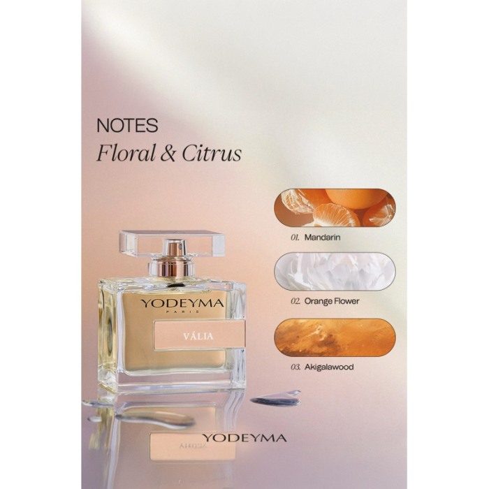 Yodeyma Valia Apa de parfum pentru femei, nuante de mandarin, flori de portocal si arbore de Akigalawood, 100ml [5]