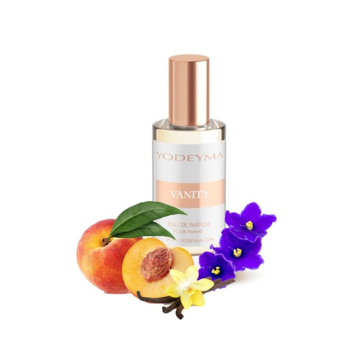 Yodeyma Vanity Apa de parfum pentru femei, nuante de piersica, saintpauli si vanilie, 15ml [1]