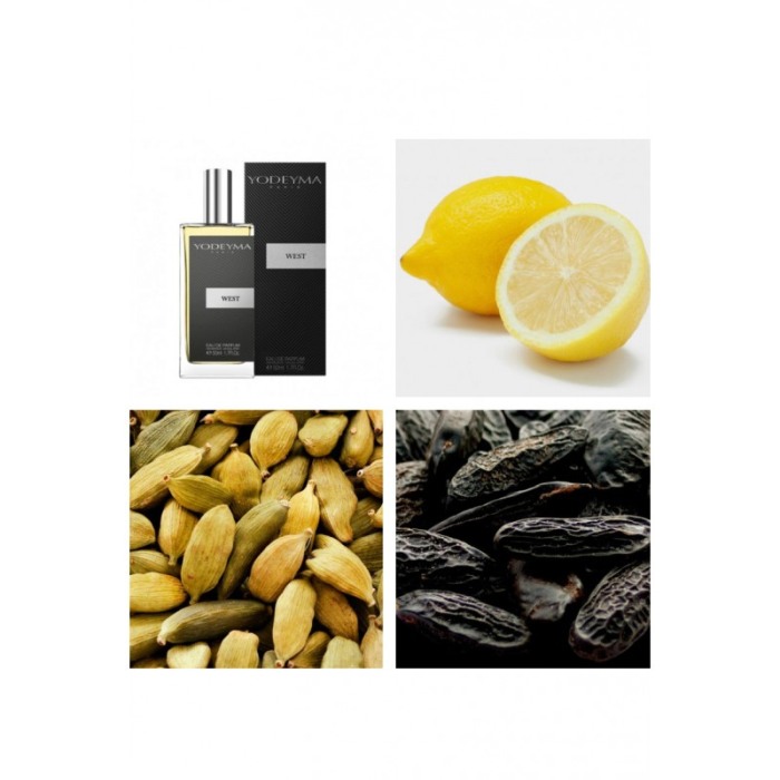 Yodeyma West Apa de parfum pentru barbati, nuante de lamaie, cardamon si Haba Tonka, 50ml [4]