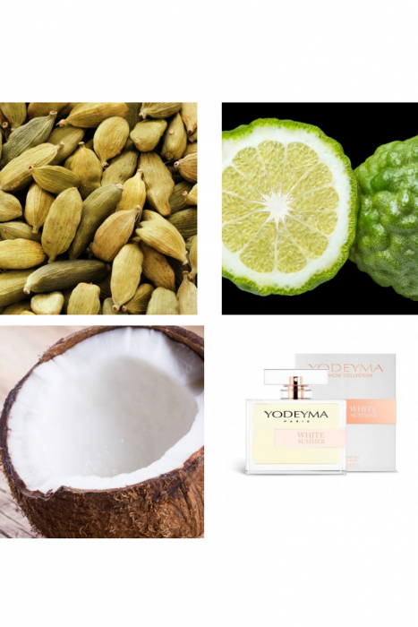 Yodeyma White Summer Apa de parfum pentru femei, nuante de bergamota, cocos si cardamon, un parfum feminin irezistibil, proaspat si exotic, 100ml [2]