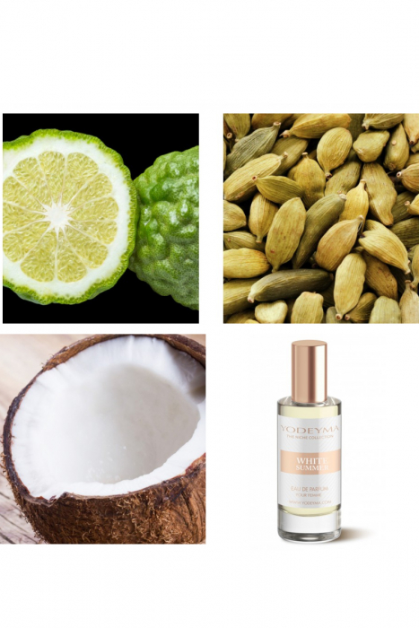 Yodeyma White Summer Apa de parfum pentru femei, nuante de bergamota, cocos si cardamon, un parfum feminin irezistibil, proaspat si exotic, 15ml [4]