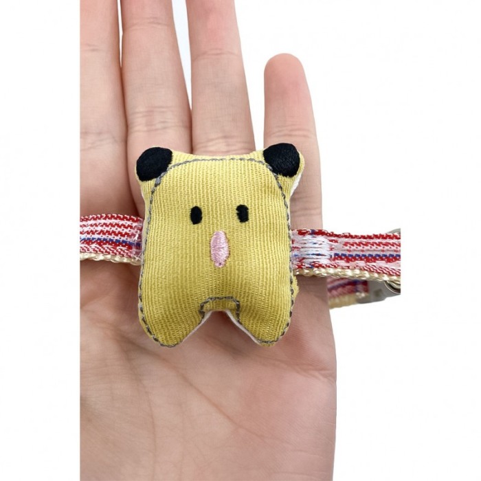 Zgarda Bear Cartoon, pentru caini si pisici de talie mica, confortabila, 23/33 cm, multicolor [3]