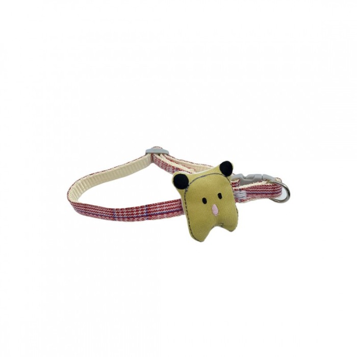 Zgarda Bear Cartoon, pentru caini si pisici de talie mica, confortabila, 23/33 cm, multicolor [1]