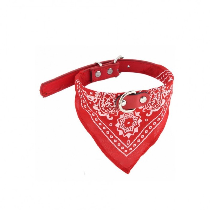 Zgarda cu bandana The Coolest, pentru caini de talie medie/mare, confortabila, 35/45 cm, rosie [4]