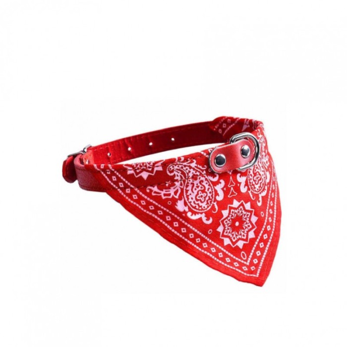 Zgarda cu bandana The Coolest, pentru caini de talie medie/mare, confortabila, 35/45 cm, rosie [2]