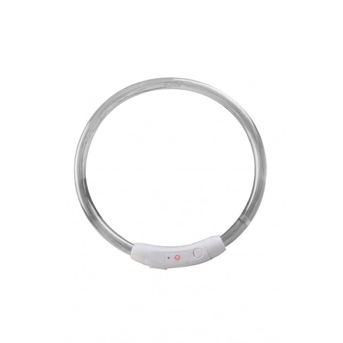Zgarda cu LED pentru caini de talie medie SafeDoggo Doty®, Marime M, 50 cm, USB inclus, reglabila, 3 tipuri de iluminare, alb [3]