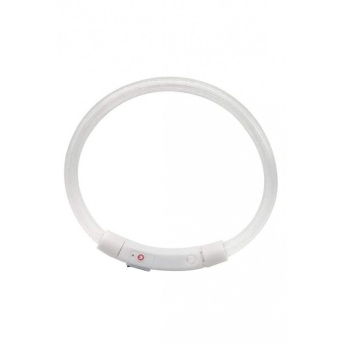Zgarda cu LED pentru caini de talie medie SafeDoggo Doty®, Marime M, 50 cm, USB inclus, reglabila, 3 tipuri de iluminare, alb [2]