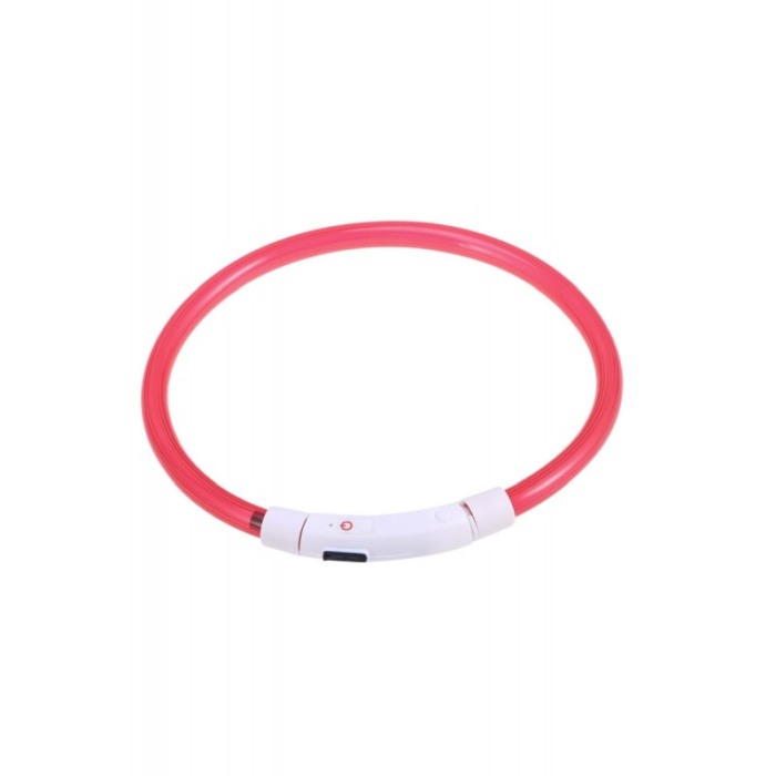 Zgarda cu LED pentru caini de talie medie SafeDoggo Doty®, Marime M, 50 cm, USB inclus, reglabila, 3 tipuri de iluminare, rosu [3]