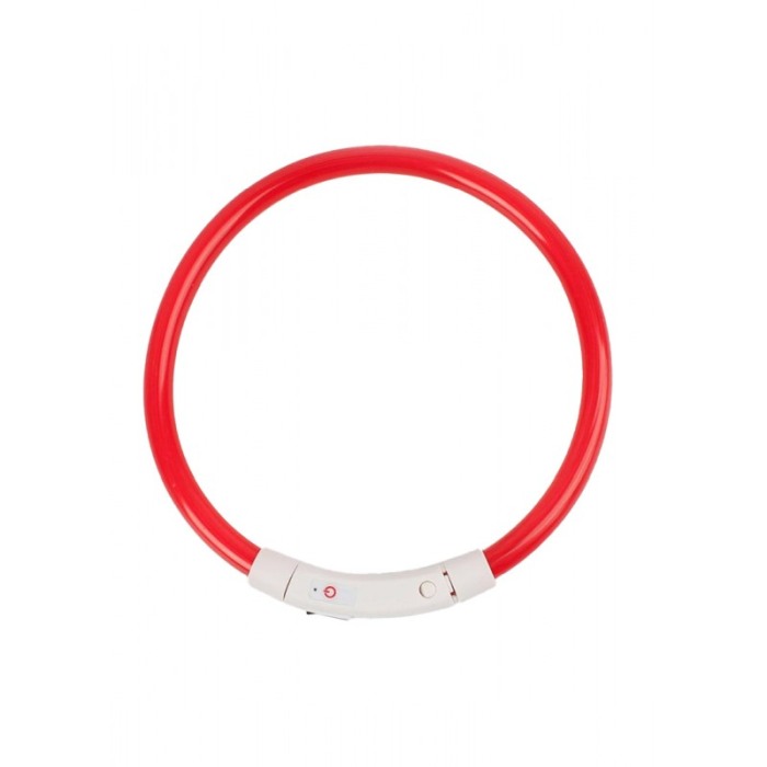 Zgarda cu LED pentru caini de talie medie SafeDoggo Doty®, Marime M, 50 cm, USB inclus, reglabila, 3 tipuri de iluminare, rosu [4]