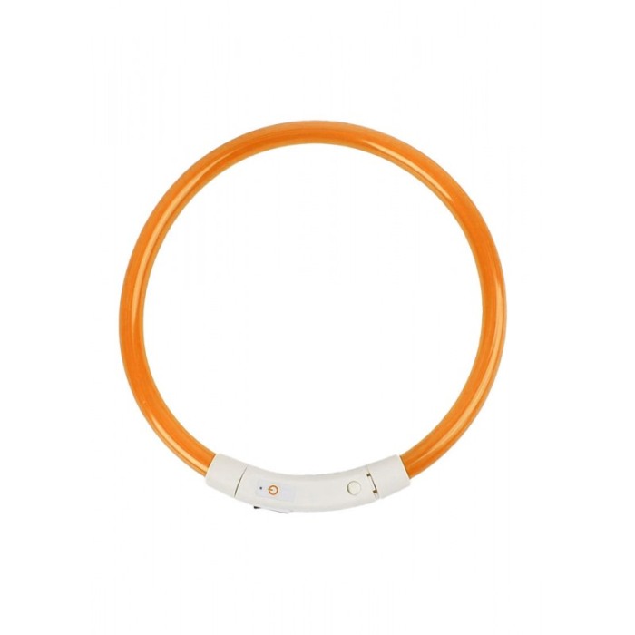 Zgarda cu LED pentru caini de talie medie SafeDoggo Doty®, Marime M, 50cm, USB , reglabila, 3 tipuri de iluminare, portocaliu [4]