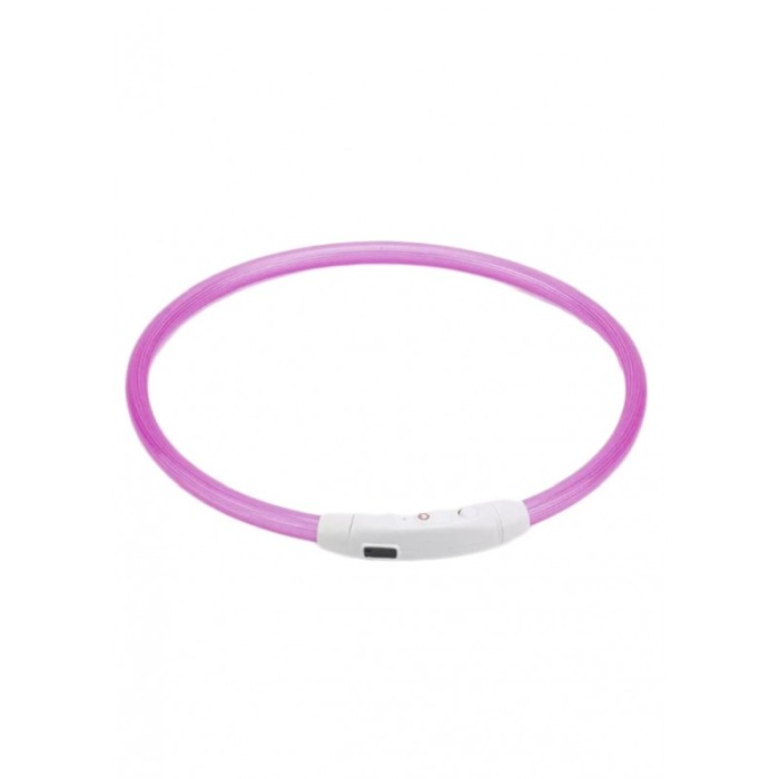 Zgarda cu LED pentru caini de talie mica SafeDoggo Doty®, Marime S, 35 cm, USB inclus, reglabila, 3 tipuri de iluminare, roz [3]