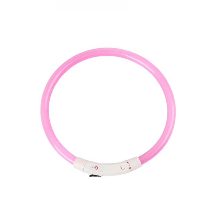 Zgarda cu LED pentru caini de talie mica SafeDoggo Doty®, Marime S, 35 cm, USB inclus, reglabila, 3 tipuri de iluminare, roz [5]