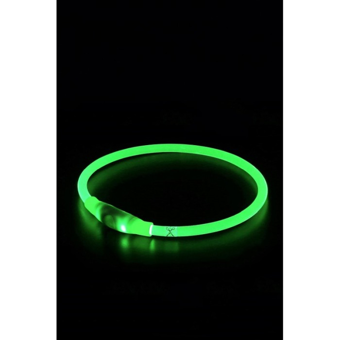 Zgarda cu led pentru caini, talie medie/mare, 50 cm, reglabila, verde, reincarcabila, USB inclus, Doty®️ [2]