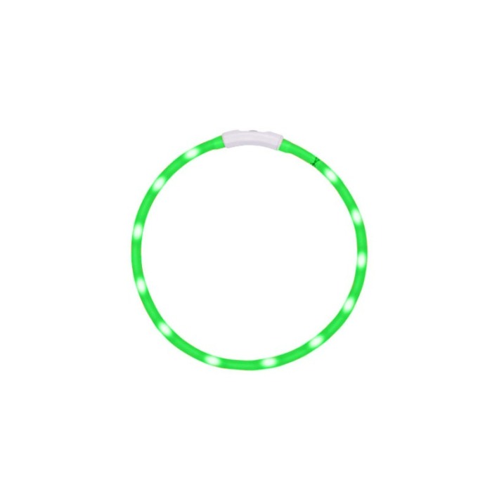 Zgarda cu led pentru caini, talie mica/medie, 35 cm, reglabila, verde, reincarcabila, USB inclus, Doty®️ [4]