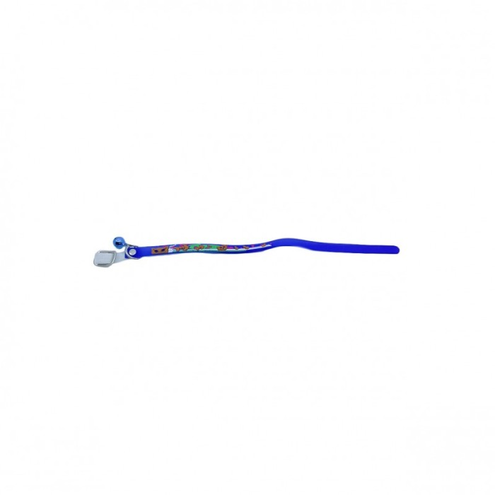 Zgarda GummyBell pentru pisici de talie mica, design modern, cu clopotel, silicon moale, 26 cm, albastru [3]