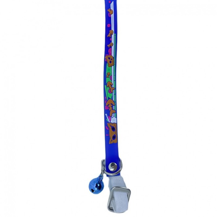 Zgarda GummyBell pentru pisici de talie mica, design modern, cu clopotel, silicon moale, 26 cm, albastru [6]