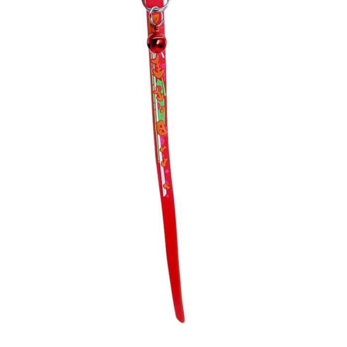 Zgarda GummyBell pentru pisici de talie mica, design modern, cu clopotel, silicon moale, 26 cm, rosu [3]