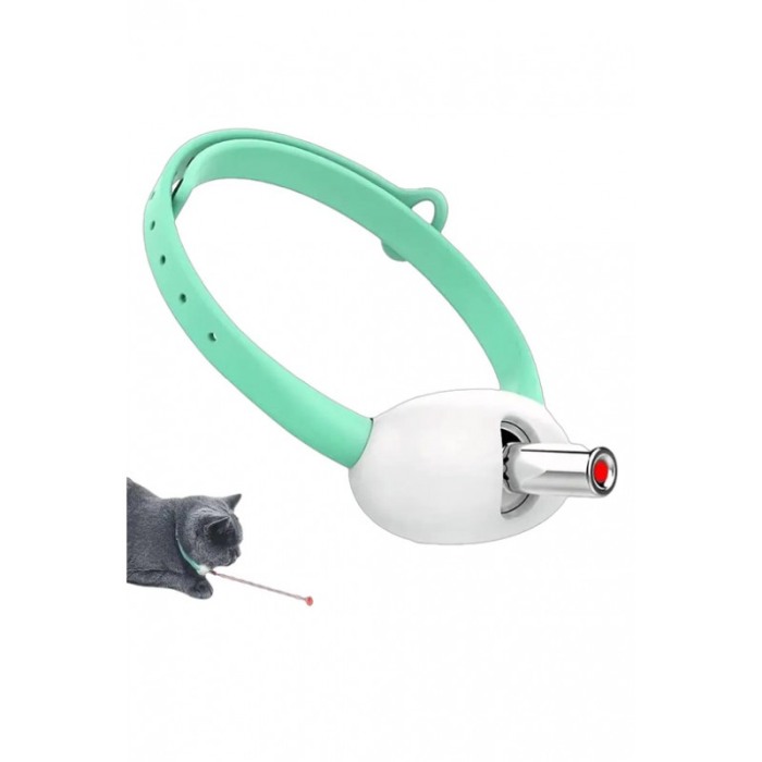 Zgarda interactiva pentru pisici SpyJoy Doty®, laser continuu sau intermitent, reglabila, USB, turcoaz [2]