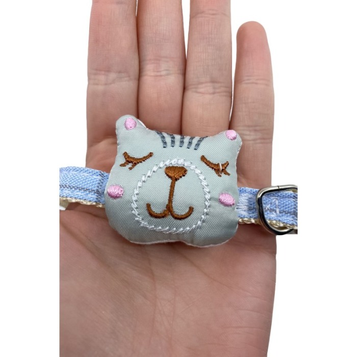Zgarda Kitty Cartoon, pentru pisici sau caini de talie mica, confortabila, 23/33 cm, albastru [3]