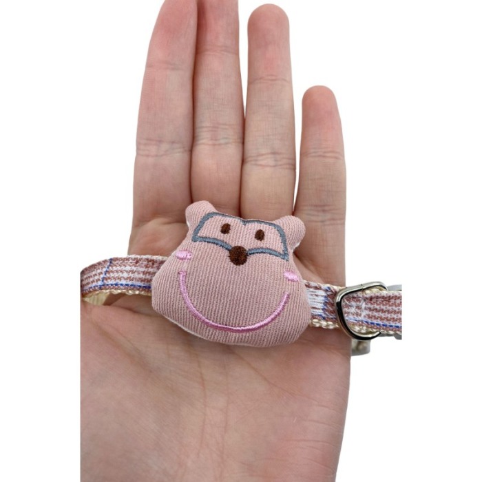 Zgarda Lolly Cartoon, pentru caini si pisici de talie mica, confortabila, 23/33 cm, roz [4]