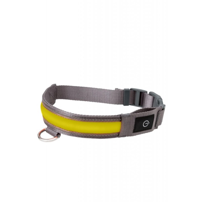 Zgarda Ralphy pentru caini de talie medie, cu banda Led, incarcare USB, marime L,galben [6]