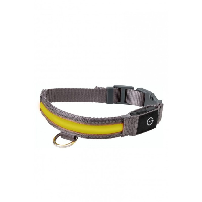 Zgarda Ralphy pentru caini de talie medie, cu banda Led, incarcare USB, marime L,galben [3]