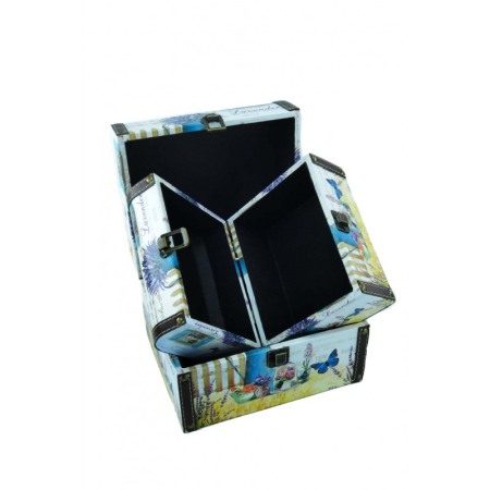2 cutii Double Coffer pentru depozitare bijuterii sau obiecte pretioase,dimensiuni diferite,materiale de calitate,design cu flor [1]