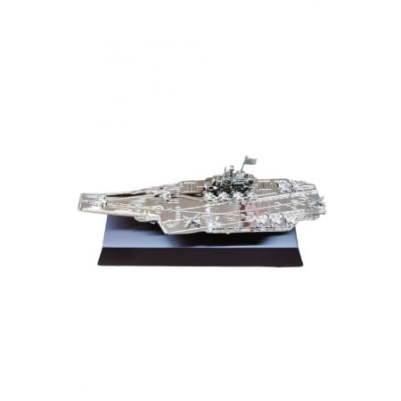 Accesoriu decorativ Metal Desk Battleship, tip macheta nava de lupta, din lemn masiv si otel, 21x8 cm [5]