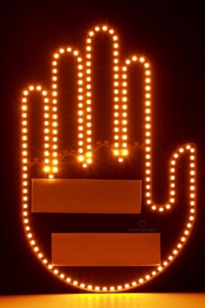 Accesoriu LED FlashHand Doty®, in forma de mana, cu telecomanda, 4 gesturi, de atentionare, pentru masina sau alte spatii, design creativ [2]