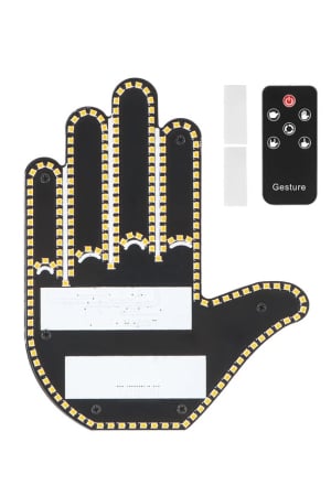 Pentru masina - Accesoriu LED FlashHand Doty®, in forma de mana, cu telecomanda, 4 gesturi, de atentionare, pentru masina sau alte spatii, design creativ