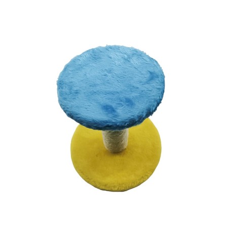 Ansamblu de joaca pentru pisici, tip turn, cu sisal, 21x18 cm, cu jucarie, galben/albastru, Doty®️ [2]
