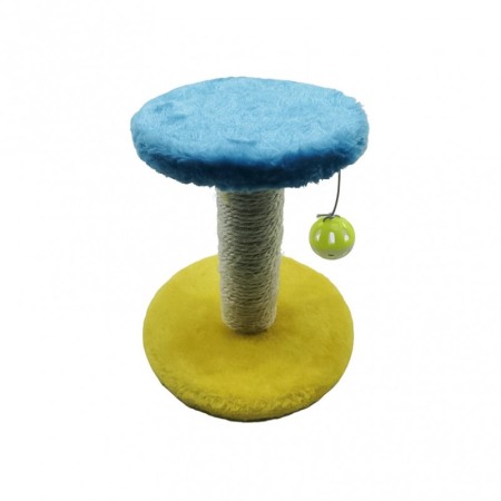 Ansamblu de joaca pentru pisici, tip turn, cu sisal, 21x18 cm, cu jucarie, galben/albastru, Doty®️ [4]