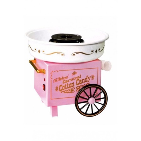 Jucarii hobby - Aparat de facut vata pe bat PinkCandy Maker, 450W, cu dozator pentru zahar si 10 bete din bambus, roz