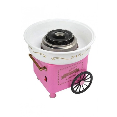 Aparat de facut vata pe bat PinkCandy Maker, 450W, cu dozator pentru zahar si 10 bete din bambus, roz [4]