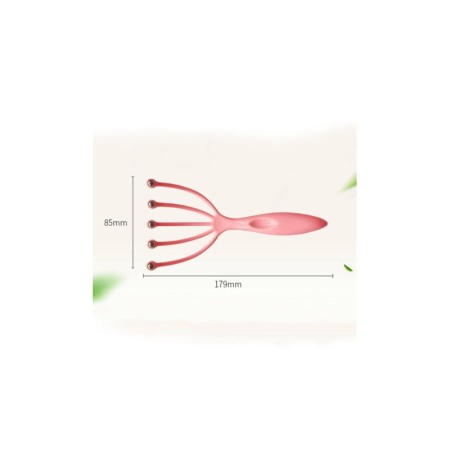 Aparat de masaj capilar FiveFingers, tip spatula, usor de utilizat,manual, roz [3]