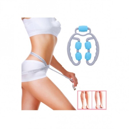 Aparat manual de masaj RollRelax pentru eliminarea durerilor din zona cervicala si a picioarelor, gri/albastru,26x21cm, Doty®️ [1]