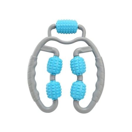 Aparate & Accesorii ingrijire personala - Aparat manual de masaj RollRelax pentru eliminarea durerilor din zona cervicala si a picioarelor, gri/albastru,26x21cm, Doty®️