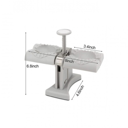 Aparat manual Dumpling Roll de facut galuste umplute sau ravioli, 2 spatii, usor de utilizat si curatat, gri [1]