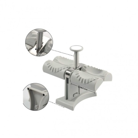 Aparat manual Dumpling Roll de facut galuste umplute sau ravioli, 2 spatii, usor de utilizat si curatat, gri [5]