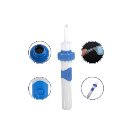 Aspirator pentru urechi Wax Vacuum, cu vibratii si micro-aspirare, pentru adulti si copii, alb/albastru [0]