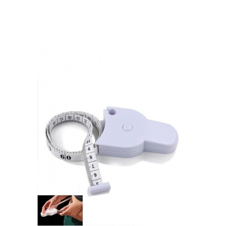 Banda retractabila pentru masurarea corpului Fit Measuring, 150 cm, retractabila, alb [4]